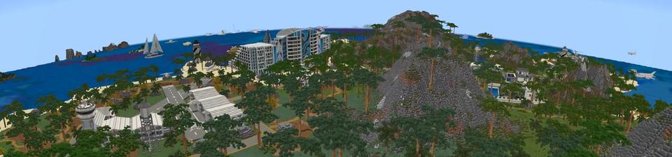 Panorama of the Minecraft Bedrock Marketplace product Tropical Dreamland created by Nitric Concepts.