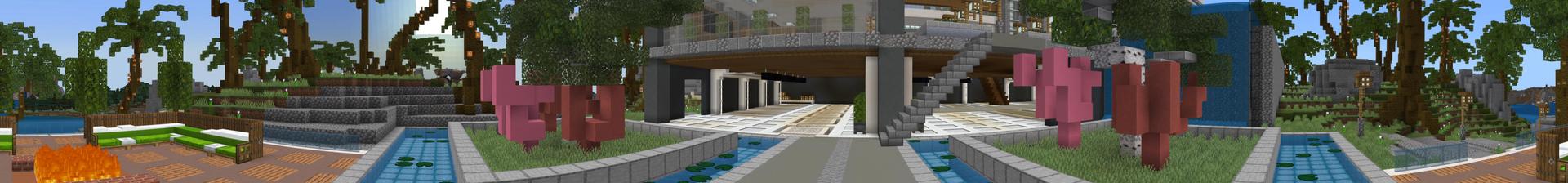 Panorama of the Minecraft Bedrock Marketplace product Tropical Mansions created by Nitric Concepts.