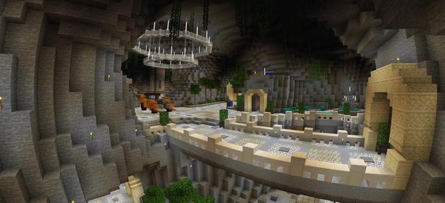 Panorama of the Minecraft Bedrock Marketplace product Ultimate Cave Base created by Nitric Concepts.