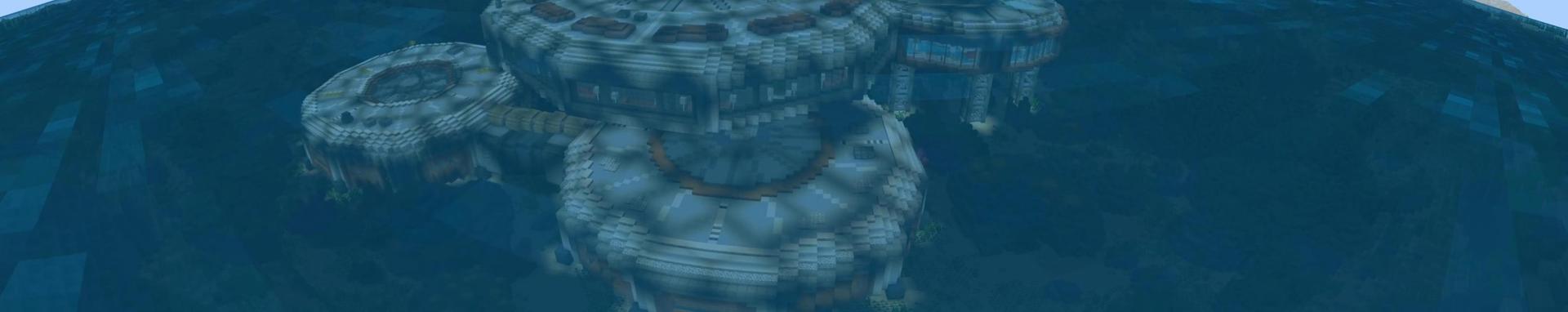 Panorama of the Minecraft Bedrock Marketplace product Underwater Mansion created by Nitric Concepts.
