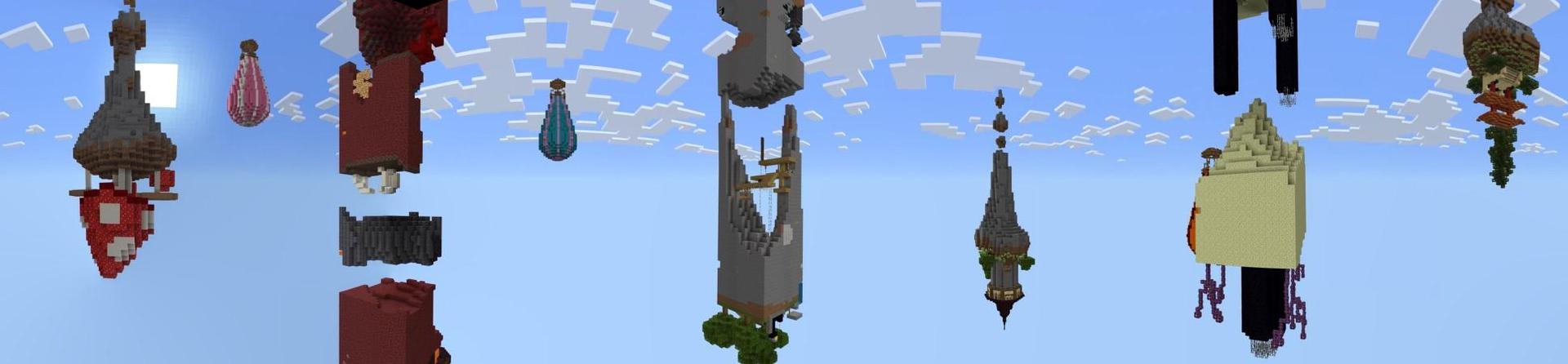 Panorama of the Minecraft Bedrock Marketplace product UPSIDE DOWN ONE CHUNK created by Nitric Concepts.