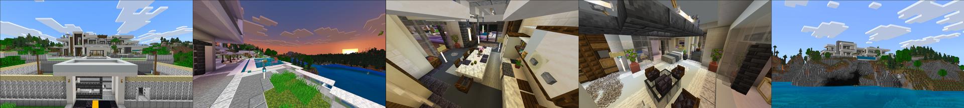 Panorama of the Minecraft Bedrock Marketplace product $1,000,000 Mansion created by Nitric Concepts.