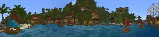 Panorama of the Minecraft Bedrock Marketplace product Volcano Island created by Nitric Concepts.