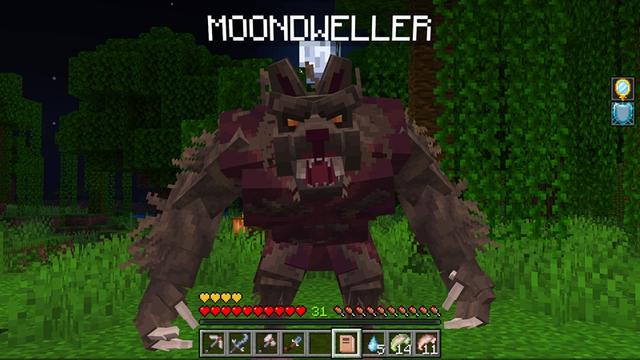 Screenshot of the Minecraft Bedrock Marketplace product Werewolf & Vampire Morph Add-On created by Nitric Concepts.