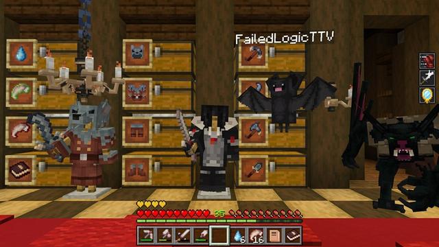 Screenshot of the Minecraft Bedrock Marketplace product Werewolf & Vampire Morph Add-On created by Nitric Concepts.