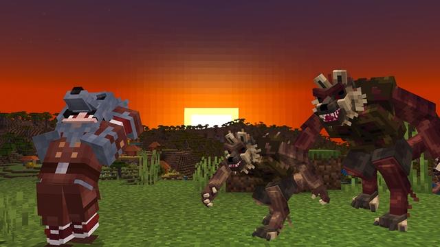 Screenshot of the Minecraft Bedrock Marketplace product Werewolf & Vampire Morph Add-On created by Nitric Concepts.