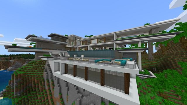 Screenshot of the Minecraft Bedrock Marketplace product West Coast Mansion created by Nitric Concepts.