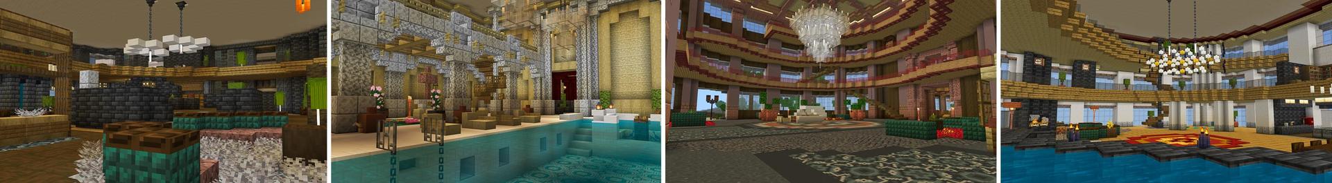 Panorama of the Minecraft Bedrock Marketplace product Worlds Tallest Mansion created by Nitric Concepts.