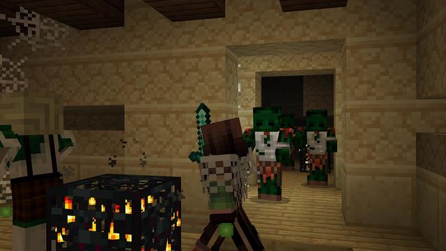 Screenshot of the Minecraft Bedrock Marketplace product Zombie Dungeons created by Nitric Concepts.