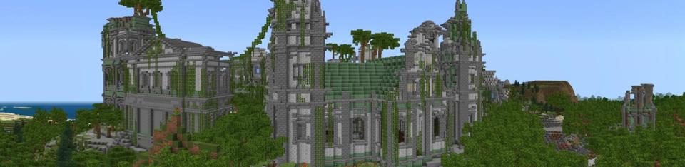 Panorama of the Minecraft Bedrock Marketplace product Zombie Outpost created by Nitric Concepts.