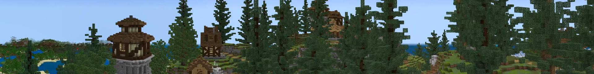 Panorama of the Minecraft Bedrock Marketplace product CliffVille created by Norvale.