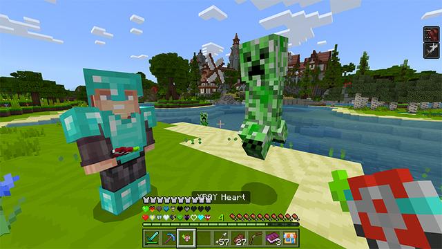 Screenshot of the Minecraft Bedrock Marketplace product Custom Hearts+ created by Norvale.