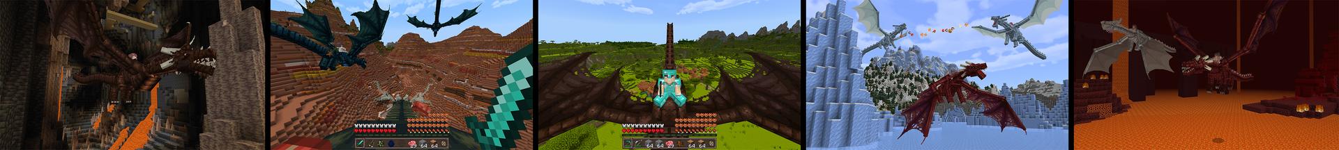 Panorama of the Minecraft Bedrock Marketplace product Dragons In Survival created by Norvale.