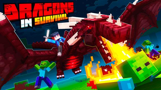 Thumbnail of the Minecraft Bedrock Marketplace product Dragons In Survival created by Norvale.