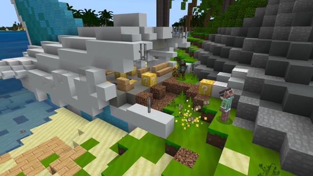 Screenshot of the Minecraft Bedrock Marketplace product Lucky Block Stranded created by Norvale.