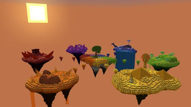 Screenshot of the Minecraft Bedrock Marketplace product Lucky Skyblock: Colors created by Norvale.