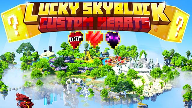Thumbnail of the Minecraft Bedrock Marketplace product Lucky Skyblock + Custom Hearts created by Norvale.