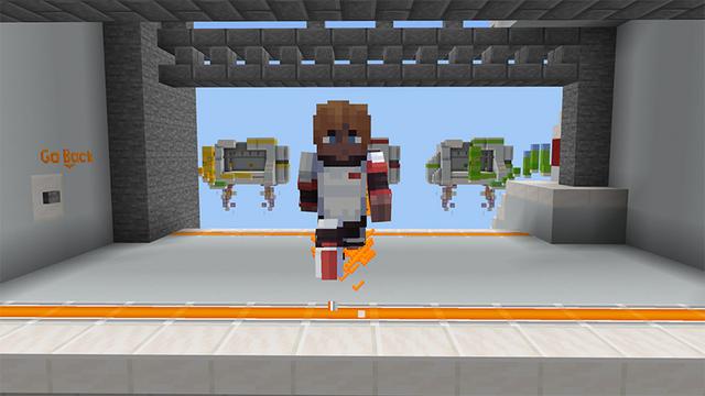 Screenshot of the Minecraft Bedrock Marketplace product Parkour Races created by Norvale.