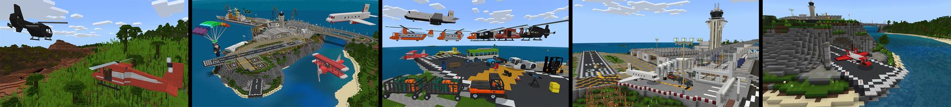 Panorama of the Minecraft Bedrock Marketplace product Planes & Helicopters created by Norvale.