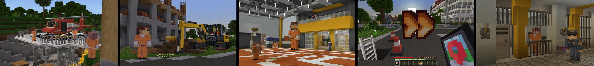 Panorama of the Minecraft Bedrock Marketplace product Prison Escape: City created by Norvale.
