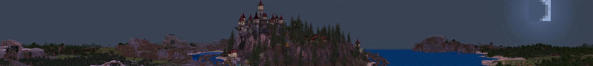 Panorama of the Minecraft Bedrock Marketplace product Scary Castle created by Norvale.