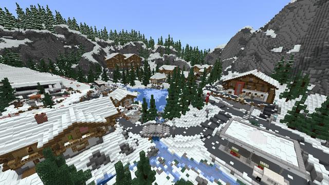 Screenshot of the Minecraft Bedrock Marketplace product Unterwiesntal - Ski Town created by Norvale.