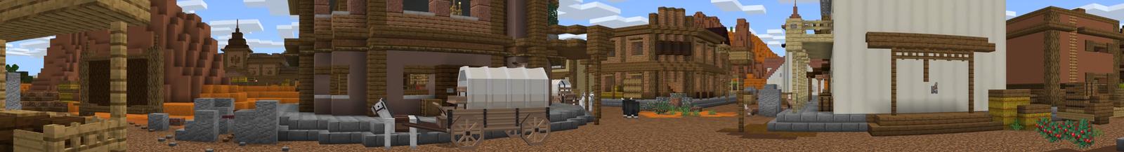 Panorama of the Minecraft Bedrock Marketplace product Western Village created by Norvale.