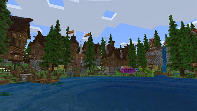 Screenshot of the Minecraft Bedrock Marketplace product Woodland Village created by Norvale.