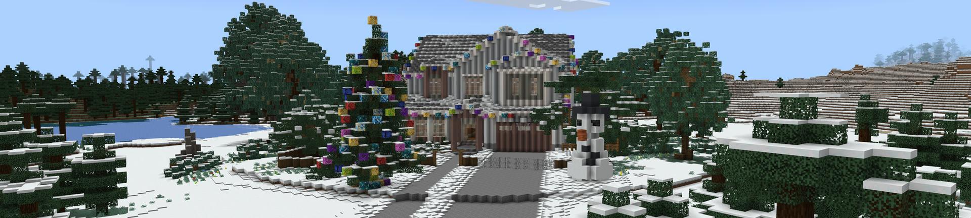 Panorama of the Minecraft Bedrock Marketplace product FESTIVE HOUSE created by Novasoft.