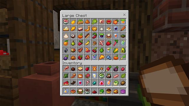 Screenshot of the Minecraft Bedrock Marketplace product FOOD EXPANSION created by Novasoft.