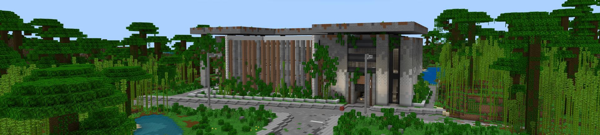 Panorama of the Minecraft Bedrock Marketplace product JUNGLE MANSION created by Novasoft.