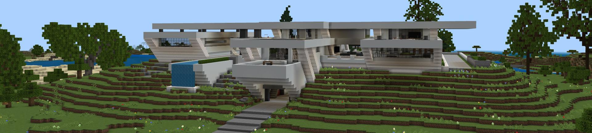Panorama of the Minecraft Bedrock Marketplace product MODERN MANSION ROLEPLAY created by Novasoft.