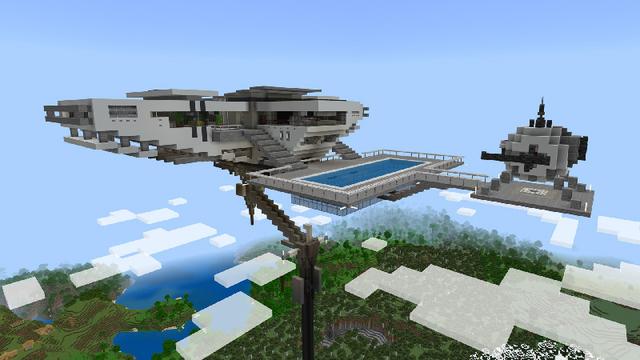 Screenshot of the Minecraft Bedrock Marketplace product Modern Sky Base! created by Novasoft.