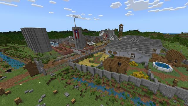Screenshot of the Minecraft Bedrock Marketplace product Neighbourhood Bunkers created by Novasoft.