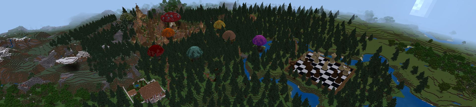 Panorama of the Minecraft Bedrock Marketplace product Shroomville created by Novasoft.