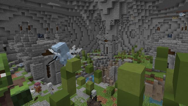 Screenshot of the Minecraft Bedrock Marketplace product Shroomville created by Novasoft.