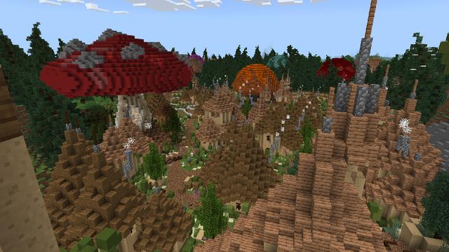Screenshot of the Minecraft Bedrock Marketplace product Shroomville created by Novasoft.