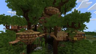 Screenshot of the Minecraft Bedrock Marketplace product Treehouse Base! created by Novasoft.