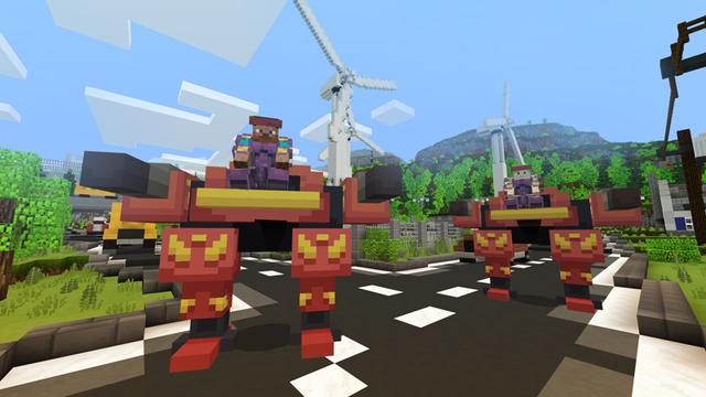 Screenshot of the Minecraft Bedrock Marketplace product DestructoBot 5000 created by Noxcrew.