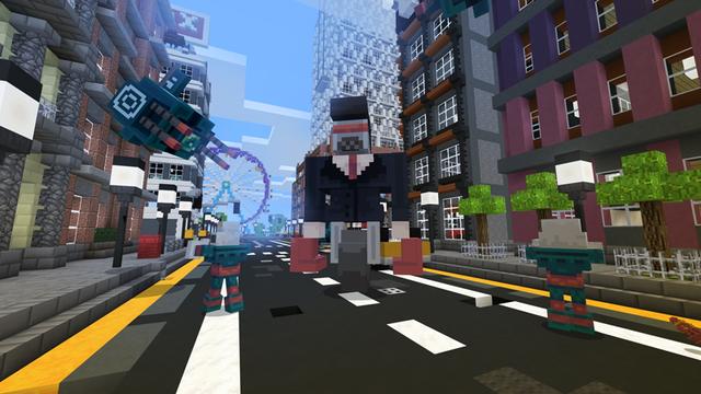 Screenshot of the Minecraft Bedrock Marketplace product DestructoBot 5000 created by Noxcrew.
