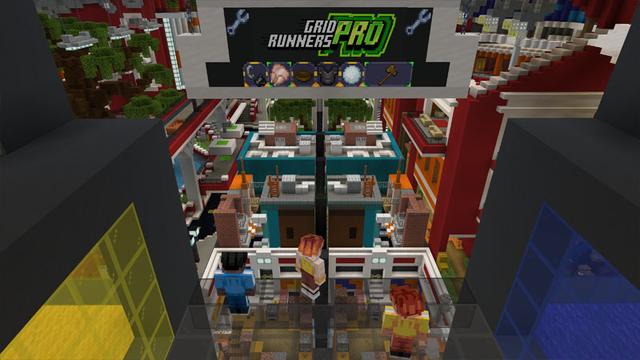 Screenshot of the Minecraft Bedrock Marketplace product Grid Runners Pro created by Noxcrew.