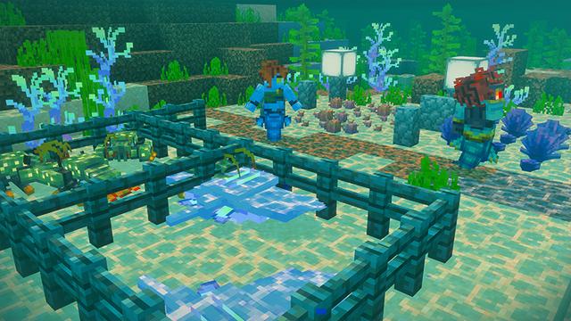 Screenshot of the Minecraft Bedrock Marketplace product Mermaid Life Add-On created by Noxcrew.
