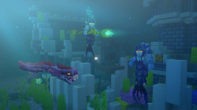 Screenshot of the Minecraft Bedrock Marketplace product Mermaid Life Add-On created by Noxcrew.