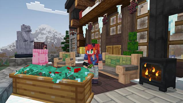 Screenshot of the Minecraft Bedrock Marketplace product Millionaire Mansions: Winter created by Noxcrew.