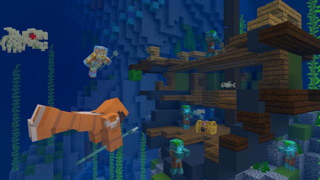 Screenshot of the Minecraft Bedrock Marketplace product Monsters of the Deep created by Noxcrew.