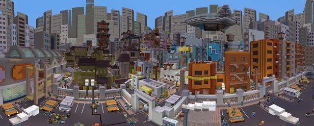 Panorama of the Minecraft Bedrock Marketplace product Ninjas of Zombie City created by Noxcrew.