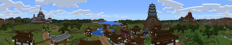 Panorama of the Minecraft Bedrock Marketplace product Ninjas VS Samurai Spawn created by Noxcrew.