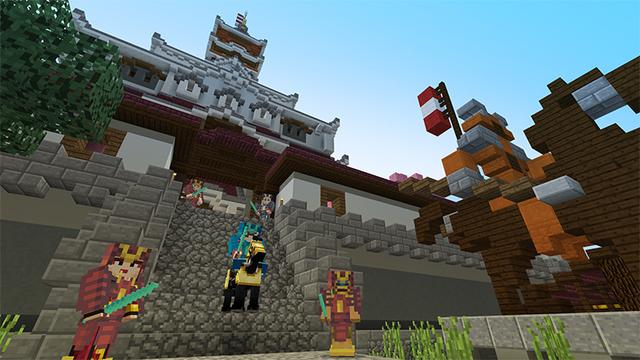 Screenshot of the Minecraft Bedrock Marketplace product Ninjas VS Samurai Spawn created by Noxcrew.
