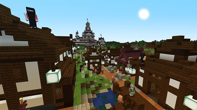 Screenshot of the Minecraft Bedrock Marketplace product Ninjas VS Samurai Spawn created by Noxcrew.