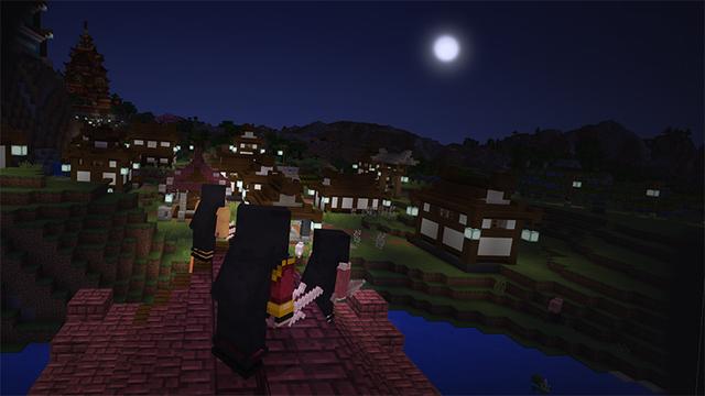 Screenshot of the Minecraft Bedrock Marketplace product Ninjas VS Samurai Spawn created by Noxcrew.